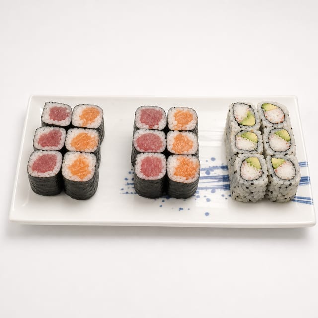 Tuna, Salmon, California Roll.