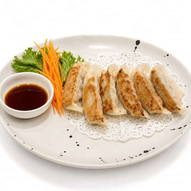 Pork or Vegetable Gyoza.
