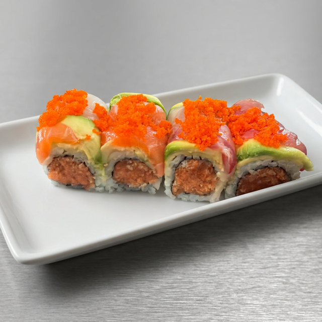 Spicy Rainbow Roll.